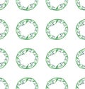 Beautiful grass circle pattern watercolor hand sketch