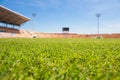 Beautiful grass soccer stadium for use in football match and athletics Royalty Free Stock Photo