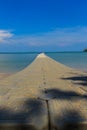 Beautiful gray pontoon made from plastic floating in the sea, rotomolding jetty, a landing stage or small pier at which boats can Royalty Free Stock Photo