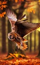 Big owl flying