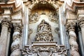 Beautiful great sculptures on the main facade of the basilica of Saint Mother Mary in Elche city