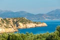 Beautiful greek seascape at sunny day Royalty Free Stock Photo