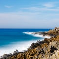 Beautiful greek seascape at sunny day, long time exposure, Crete Royalty Free Stock Photo