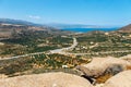 Beautiful greek seascape at sunny day, Crete Royalty Free Stock Photo