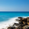 Beautiful greek seascape at sunny day, Crete Royalty Free Stock Photo