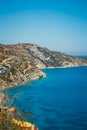 Beautiful greek seascape at sunny day. Royalty Free Stock Photo