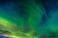 A beautiful green Aurora borealis or northern lights, Norway Royalty Free Stock Photo