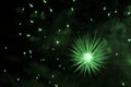 Beautiful green big bang science object with glowing core