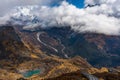 Beautiful Green Blue Himalayan Glacier Lake in Sele La Pass of Kanchenjunga National Park in Nepal