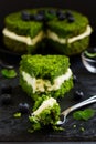 Beautiful green cake with spinach Royalty Free Stock Photo