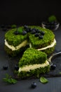 Beautiful green cake with spinach Royalty Free Stock Photo