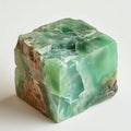 a beautiful green Chrysoprase gemstone on white background