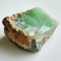 a beautiful green Chrysoprase gemstone on white background