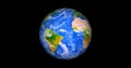 Beautiful green 3d earth on space. .front view of the earth from space with clouds and green landscapes full view earth 4k resolut