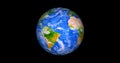 Beautiful green 3d earth on space. .front view of the earth from space with clouds and green landscapes full view earth 4k resolut