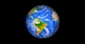 Beautiful green 3d earth on space. .front view of the earth from space with clouds and green landscapes full view earth 4k resolut