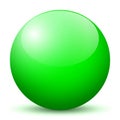 Sphere - Simple Green Shiny 3D Sphere with Bright Reflection - Vector Illustration Royalty Free Stock Photo