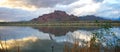 Beautiful Green Desert Mountains with calm river