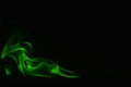 Beautifu green fire flames on a black background. Royalty Free Stock Photo