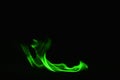 Beautifu green fire flames on a black background. Royalty Free Stock Photo