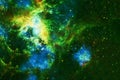 Beautiful green galaxy. Elements of this image furnished by NASA