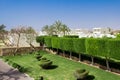 Beautiful garden at hotel resort and building in traditional arabic style Royalty Free Stock Photo