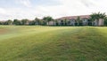 Beautiful green grass with dew on a South Florida golf course Royalty Free Stock Photo