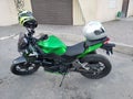 Beautiful green Kawasaki motorcycle