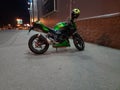 Beautiful green Kawasaki motorcycle