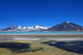 Beautiful Green Lagoon, Laguna Verde, near mountain pass San Francisco and Nevado Ojos Del Salado, Atacama, Chile