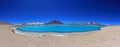 Beautiful Green Lagoon, Laguna Verde, near mountain pass San Francisco and Nevado Ojos Del Salado, Atacama, Chile