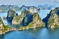 Beautiful green limestone mountains in halon bay