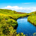 Beautiful green meadow with a stream near the village of Doolin Royalty Free Stock Photo