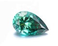 Beautiful green moissanite gemstone isolated on white background Royalty Free Stock Photo