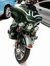 Beautiful green motorcycle