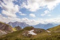 Beautiful Green Mountain Landscape Against Sky.