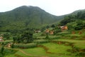 Beautiful green mountain landscape, monsoon season, Bosan, Nepal Royalty Free Stock Photo