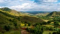 Beautiful green mountainous landscape near Kalaw in Myanmar under a cloudy sky Royalty Free Stock Photo