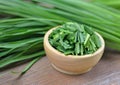 Beautiful green onion chives on background Royalty Free Stock Photo