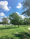 Beautiful green park with pathway trail in Coppell, Texas, USA Royalty Free Stock Photo