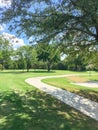 Beautiful green park with pathway trail in Coppell, Texas, USA Royalty Free Stock Photo