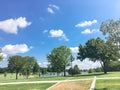 Beautiful green park with pathway trail in Coppell, Texas, USA Royalty Free Stock Photo