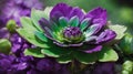 A beautiful green and purple flower Royalty Free Stock Photo