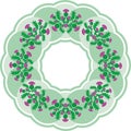 Beautiful green round vignette in Celtic style