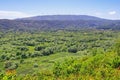 Beautiful green summer landscape. Montenegro, Ulcinj. View of the surroundings of Lake Shas