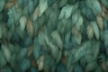 Beautiful green and teal blue feathers background. Closeup colorful fluffy feather. Royalty Free Stock Photo