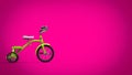 Beautiful green tricycle - pink background