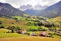 Beautiful green valley in Funes Royalty Free Stock Photo