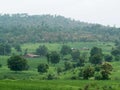 Beautiful green village landscape in the mountain. Royalty Free Stock Photo