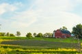 Beautiful greenery with a typical american barn Royalty Free Stock Photo